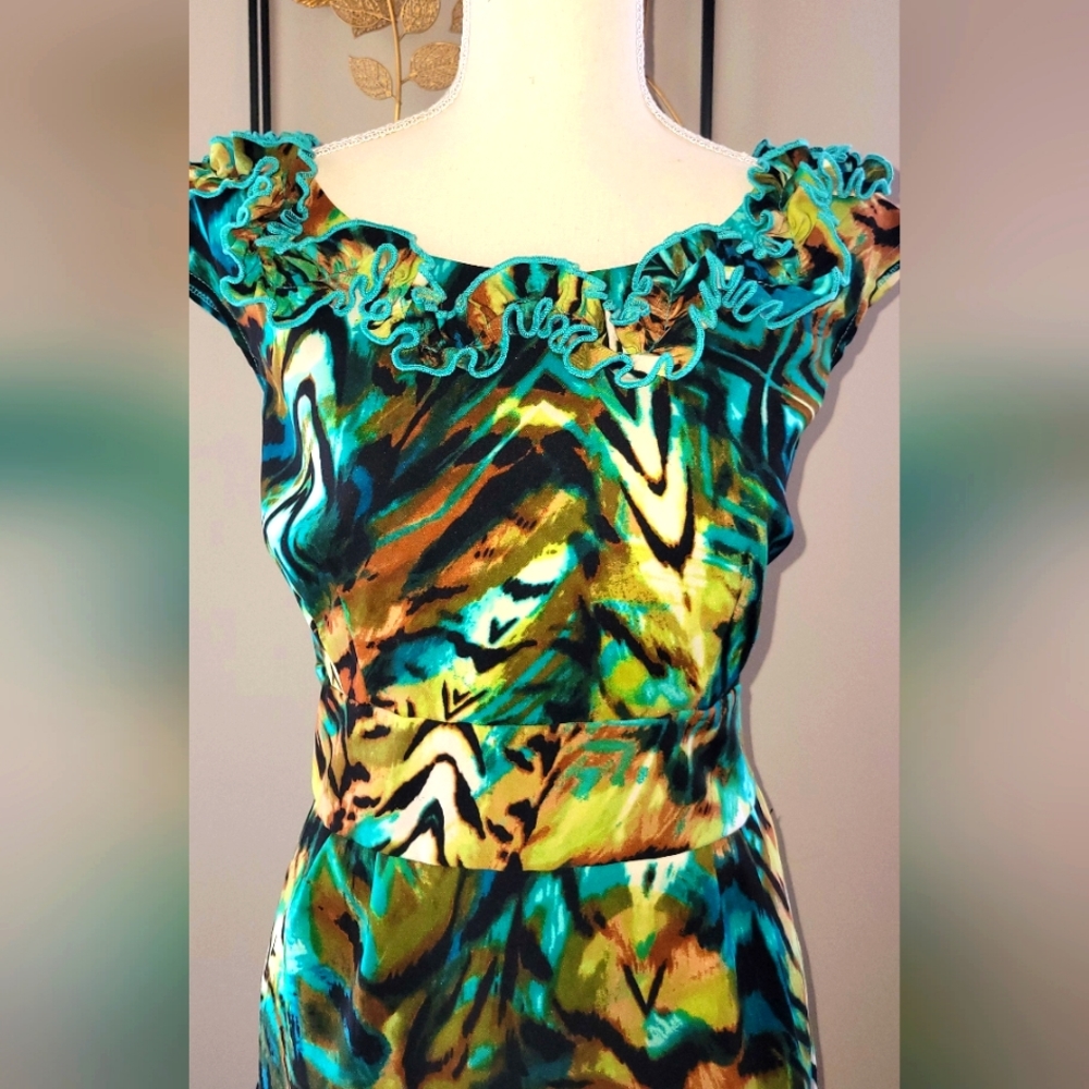 Colorful dress, great colors, will illicit compliments!